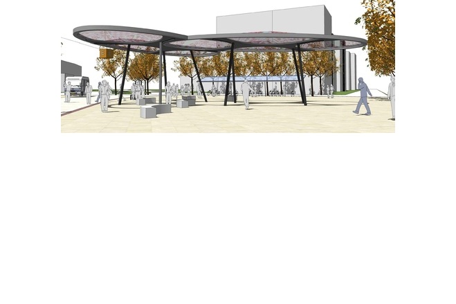 Render of the covered space