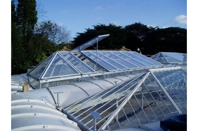 ETFE over-roof protecting the historic Camellia House glasshouse, Wollaton Hall, Nottingham
