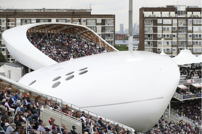 Fabric roof canopy at Lord's alongside the Media Centre, St John's Wood, London
